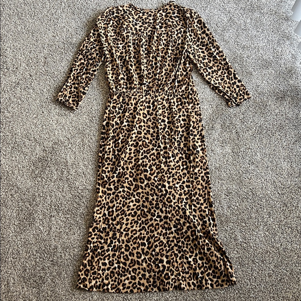 VERONICA BEARD | Arielle Leopard Print Silk Blend Dress - Picture 6 of 15